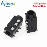 ❧✹ 10PCS PJ-320A PJ320A Audio Interface Audio Jack Black 3.5mm jack Female Audio Connector 4 Pin DIP Headphone Jack Socket