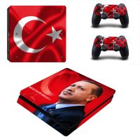 [Enjoy the small store] ธงไก่งวง Recep Tayyip Erdogan PS4 Slim ผิวสติกเกอร์สำหรับ Sony PlayStation 4 Console And 2 Decal คอนโทรลเลอร์