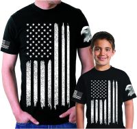 Dad and Son Matching Shirts for Patriotic Army Marine Father Gift T-Shirt with American Flag