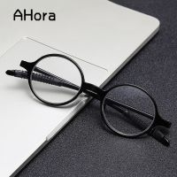 Ahora Vintage Retro Round Frame Reading Glasses for Presbyopic Women Men Black PC Resin Clear Lens Presbyopia Eyeglasses Degree