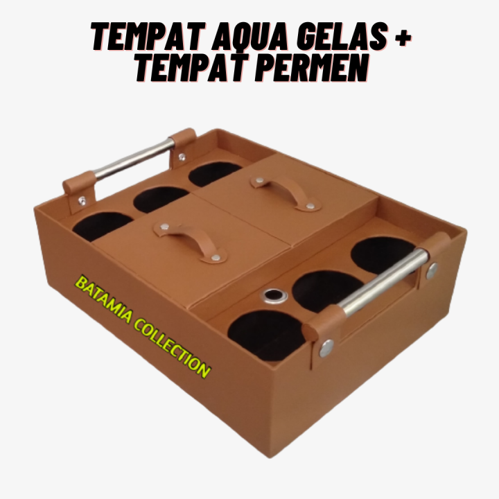 Tempat Aqua Gelas Multifungsi Toples Permen Tempat Tisu Wadah Tissue Kulit Sintetis 8011