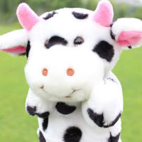 Plush Cow Hand Puppet Stuffed Animals Plush Toys Interactive Toy for Imaginative Play Role Play