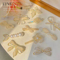 FINETOO Elegant Pearl กิ๊บติดผมโลหะสำหรับผู้หญิงผีเสื้อหวาน Mermaid Heart Bow ดอกไม้ Hairpin อุปกรณ์เสริม Jewelry