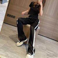 CX New Autumn Women Fashion Trouser C Word Wide Leg High Waist Casual Black Drape Effect Sport Pants Trend Show Thin Comfort