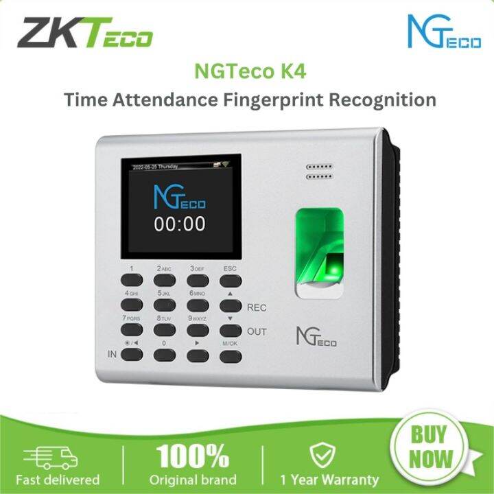 NGTeco K4 By ZKTeco (FREE USB) Biometrics Fingerprint Time Attendance ...