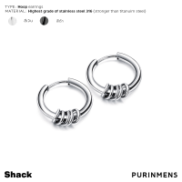 Purinmens Shack ต่างหูผู้ชาย hype-hoop male earrings, stronger than Titanium steel with highest grade stainless steel 316