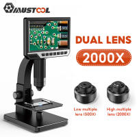 MUSTOOL MT315 2000X Dual Lens Digital Microscope 7-inch HD IPS Large Screen Multiple Lens for Circuit/Cells Observation Up&amp;Down