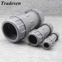 1pcs PVC I.D 20/25/32/40/50/63mm  Garden Aquarium  landscape system Fast connector Expansion joint Quick UPVC pipe connection Pipe Fittings Accessorie