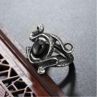 Gothic Punk Vintage Stainless Steel Double Snake Band Biker Mens Ring