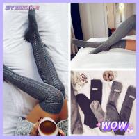 SYBOOKS Fashion Winter Warm Thigh High Stocking Long Boot Socks Leg Warmers Crochet Knitted