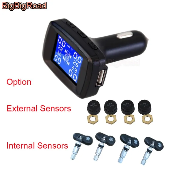 BigBigRoad Car TPMS Tire Pressure Monitoring System For Honda HRV HRV BRV Pilot Freed N BOX NSX
