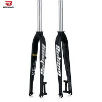 BOLANY X5 MTB Hard Fork 26 27.5 29นิ้วตะเกียบหน้ารถจักรยานถนนท่อตรง28.6มม. ชิ้นส่วนโลหะผสมอลูมิเนียมดิสก์เบรกสำหรับจักรยาน