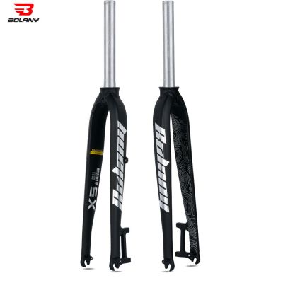 BOLANY X5 MTB Hard Fork 26 27.5 29นิ้วตะเกียบหน้ารถจักรยานถนนท่อตรง28.6มม. ชิ้นส่วนโลหะผสมอลูมิเนียมดิสก์เบรกสำหรับจักรยาน