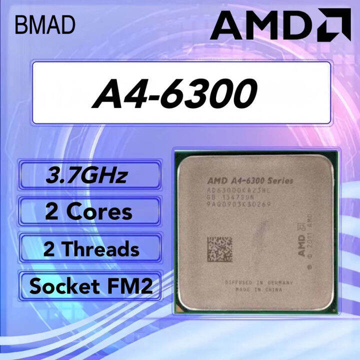 AMD A4 Series APU Piledriver Architecture A4 6300 CPU 3.7GHz Piledriver ...