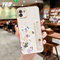 YBDปลอกรัดข้อมือแฟชั่นสำหรับ Samsung A03 A04 A04E เคสโทรศัพท์น่ารักลายหมีลายเส้นกราฟฟิตีลายดอกไม้เคสโทรศัพท์แบบนิ่ม