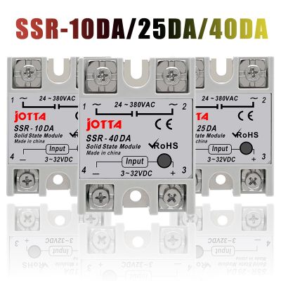 ☑ SSR-10DA/25DA/ 40DA DC Control AC White Shell Single Phase Solid State Relay Without Plastic Cover