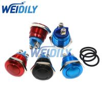 1PCS 16mm Normally Open Start Horn Button Momentary Stainless Steel Metal Push Button Switch Reset Switches Red Blue Black Color  Power Points  Switch