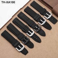 Soft silicone watch strap sports mens and womens waterproof rubber universal black bracelet 19 20 21 22 24MM