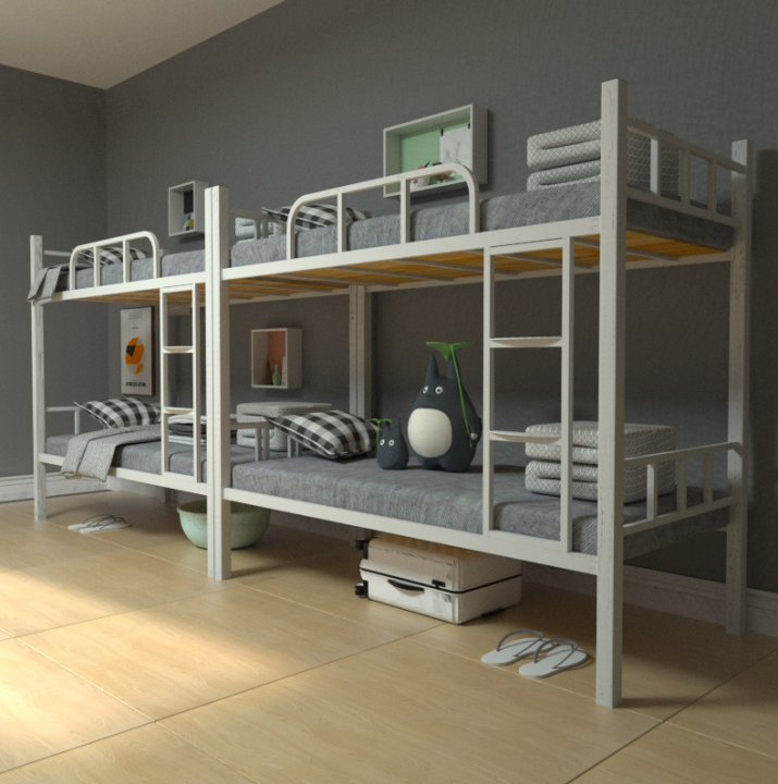 Double Deck Bed Staff Dormitory Bed Bunk Bed Wrought Iron Bed heavy