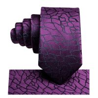 Silk Tie For Children Purple Black Floral Luxury Designer Handky Child Necktie 120CM Long 6CM Wide Fashion Party Dropship Hi-Tie