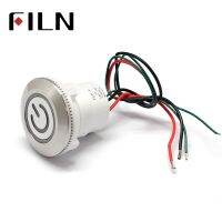 30mm Stainless Steel anti front IP68 2NO v 5v 6v 12v 24v Ring red yellow blue LED plastic push button switch with wire leads