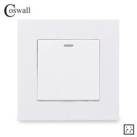 COSWALL Simple Style PC Panel 1 Gang 3 Way Intermediate On / Off Light Switch Wall Rocker Crossover Switch AC 12 250V 16A