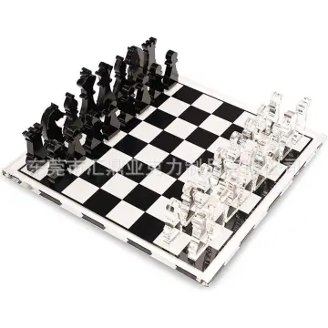 Glass Chess Set, Elegant Design - Durable Glass - 32 Frosted and Clear  Pieces - Felted Bottoms