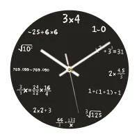 ใหม่นาฬิกาแขวนผนังเชิงคณิตศาสตร์ขนาดใหญ่30ซม. นาฬิกาแบบห้อยสีดำสำหรับของประดับตกแต่งห้องนอนในบ้าน