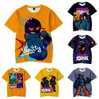 Friday Night Funkin Whitty T-shirt Boys Girls Casual Cartoon Tee Tops