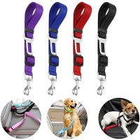 Adjustable Pet Dogs Car Seat Belts Nylon Cat Harness Safety Belt Compatible Most Vehicle Small Medium Travel Clip French Bulldog Collars