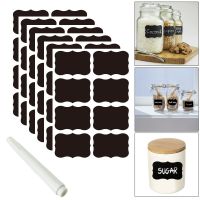 hot！【DT】○  49Pcs Accessories Blackboard Stickers Labels with Rewritable Chalk Spice Jar Organizer Gadgets