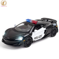 1:32 Alloy Police Car Toy With Sound Light Simulation Pull Back Vehicle Model Ornaments For Children Gift