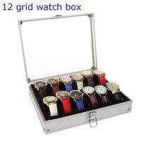 6/12 Grids Wrist Watch Display Box Case Holder Locked Jewelry Storage Organizer