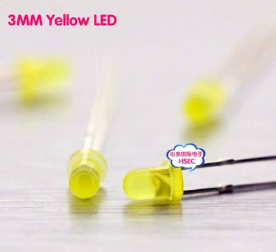 Free shipping 1000pcs  3mm Yellow LED light emitting diode / F3  LED  Yellow Colour Electrical Circuitry Parts