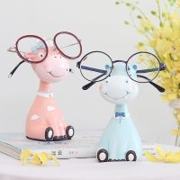 (Gold Seller) 1Pc Resin Animal Statue Giraffe Eyeglasses Stand Hippo Zebra Sheep Sunglasses Holder Figurine Home Decor Ornament Gift