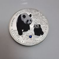 Australia 1Oz Giant Panda Silver Coin With Diamond Elizabeth II Endangered Animal Silver Plated Coins