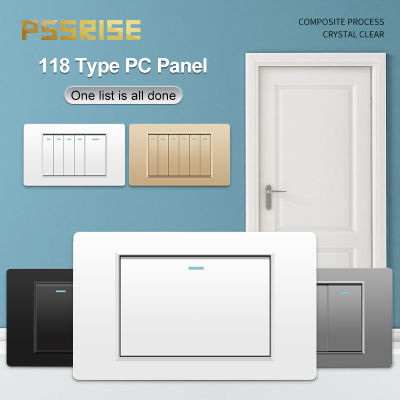 PSSRISE 118ประเภทบราซิล AU US Wall Switch 16A 2 Way Light Switch PC แผงเปิดปิด Push ปุ่ม Rocker Switch 123456Gang