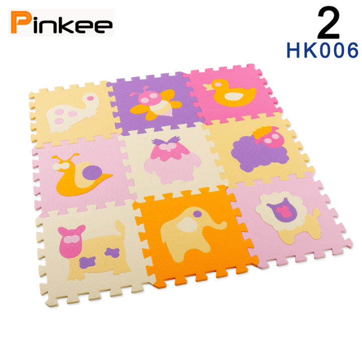 Pinkee Puzzle Exercise Play Mats Set Crawling Mat Interlocking Foam