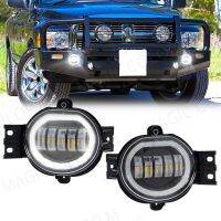 ไฟตัดหมอกสำหรับ LED Dodge Ram 1500 2002-2008 2500/3500 2003-2009รถบรรทุก Durango 2004-2006พร้อมไฟตัดหมอกตานางฟ้ากันน้ำ12V