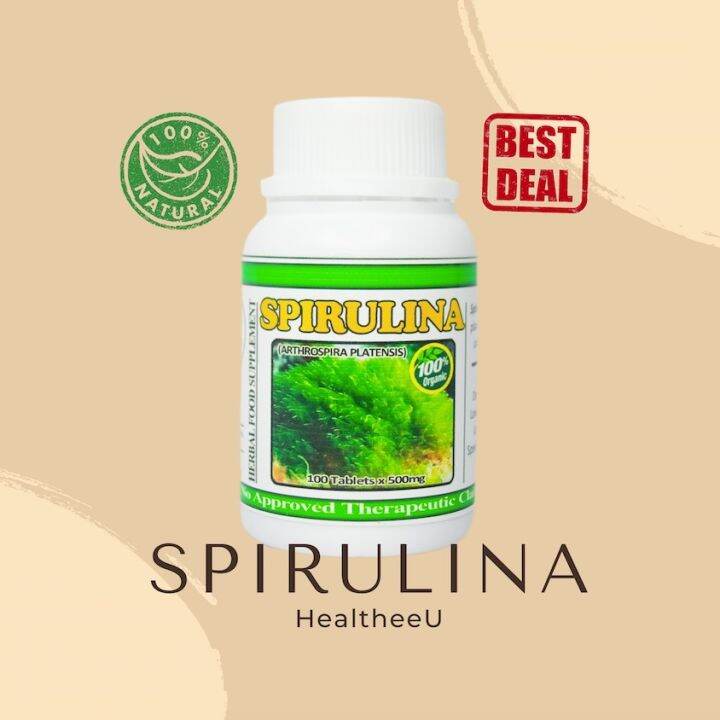 SpirulinaDetoxes heavy metals speed up weight loss 100 Tablets 250mg