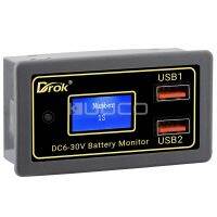 ₪☃◄ DROK Car Battery Capacity Monitor DC 6V-30V Battery Percentage Voltage Meter 12v 24v Motorcycle Voltmeter with USB Port