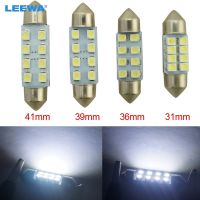 LEEWA 5PCS White 31mm/36mm/39mm/41mm 1210/3528 8SMD Car Interior Light Festoon Dome LED Bulb CA1524