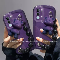 สุดหรู เคสโทรศัพท์ Phone Case VIVO V29 V29e VIVOV29 Pro 5G เคส การ์ตูนน่ารักใหม่บูลด็อกหมีเย็นป้องกันการตก3D แฟชั่นที่สร้างสรรค์เงาหมี2023กำไลข้อมือลูกปัด