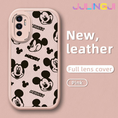 Jlingji เคสสำหรับ Vivo V23E 4G V23E 5G S12 V23i V23 5G กระแสแฟชั่นลายมิกกี้เมาส์ใหม่ฝาครอบหนังดีไซน์ใหม่โทรศัพท์ดีไซน์ด้านข้างมีกล้องบางป้องกันเคสกันกระแทก