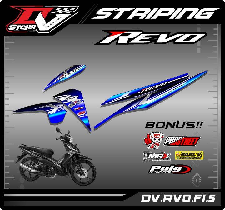 Striping Revo Fit Injeksi Sticker Striping Revo Fi New Stiker Lis