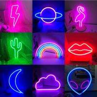 【FURTHERLUX】LED Lights Alien Sign Bedroom Wall Lamp Battery USB Powered