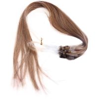 100s Easy Loops mini Ring Beads Tipped Real Human Hair Extensions #16 Gold