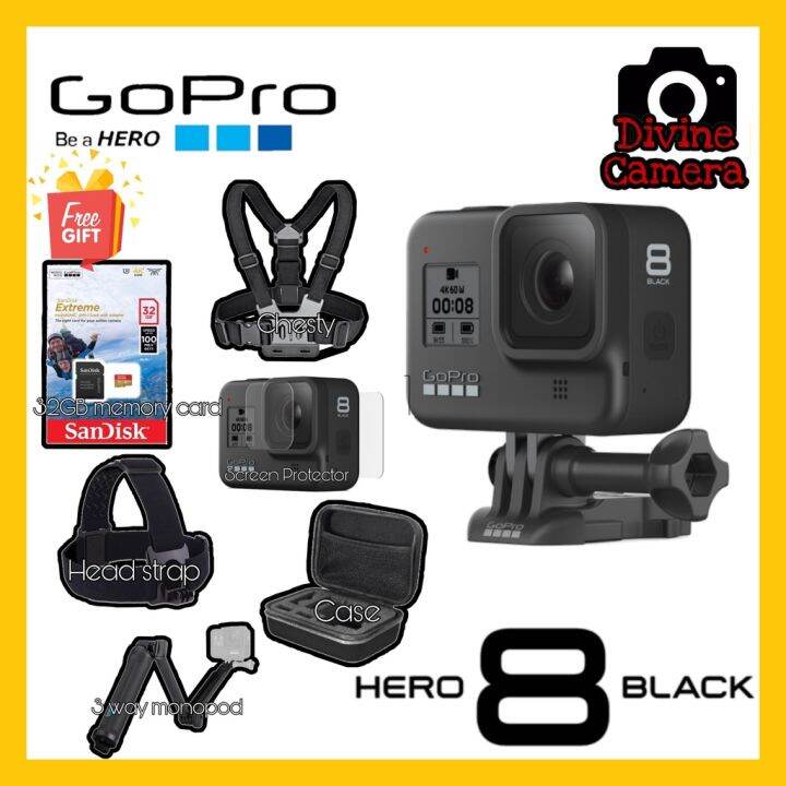 【Tiktok Hot】 GoPro Hero 8 Action Camera + 6 in 1 Combo Lazada