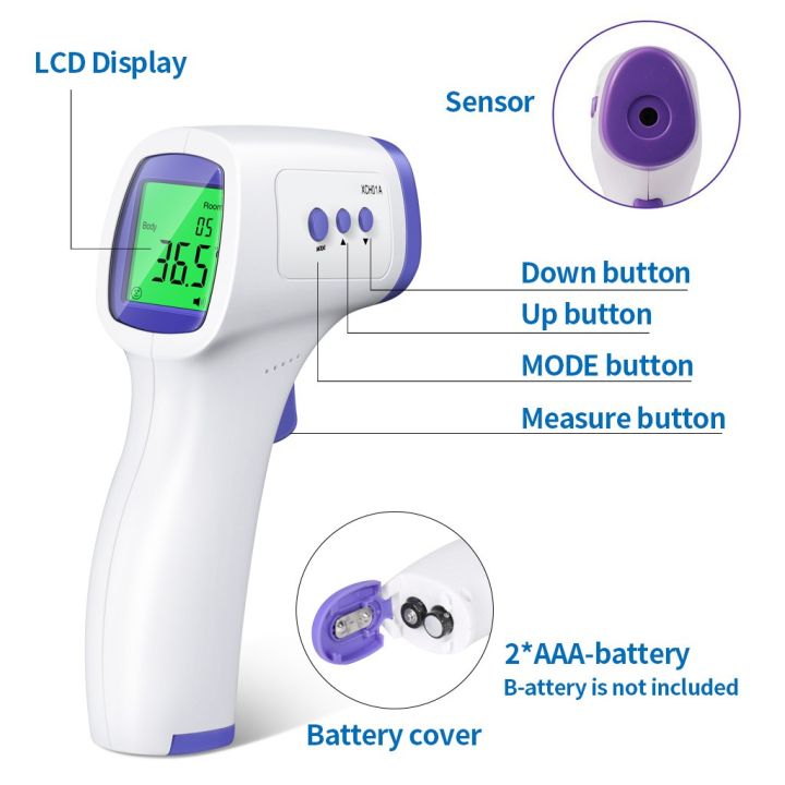 Dt 8826 Digital Handheld Electronic High Precision Non Contact Forehead Infrared Thermometer Gun 9006