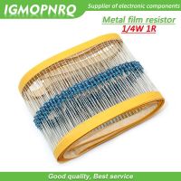 100pcs Metal film resistor Five color ring Weaving 1/4W 0.25W 1% 1R 1 ohm 1ohm